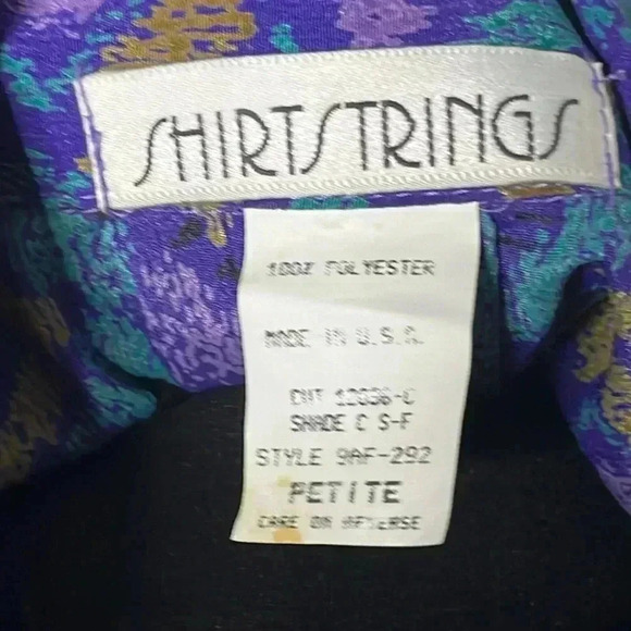 Shirtstrings Aztec Vintage Retro Multicolor Button Front Blouse Size Petite - Picture 8 of 8